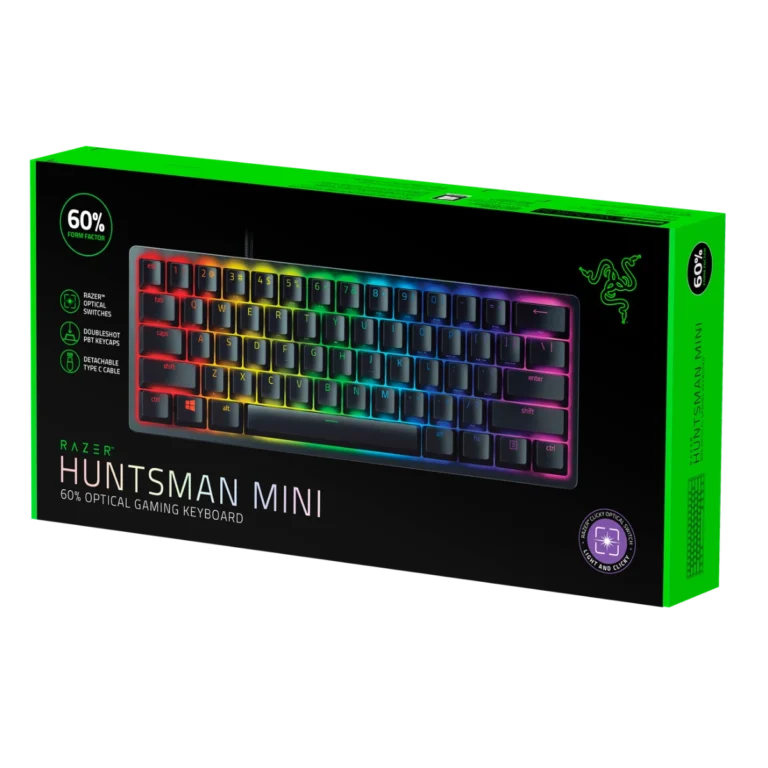 Teclado-Razer-Huntsman-Mini-Switch-Clicky-Optical-Purpura-Espanol-Negro
